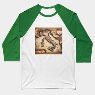 Italy Antique Map Baseball T-Shirt